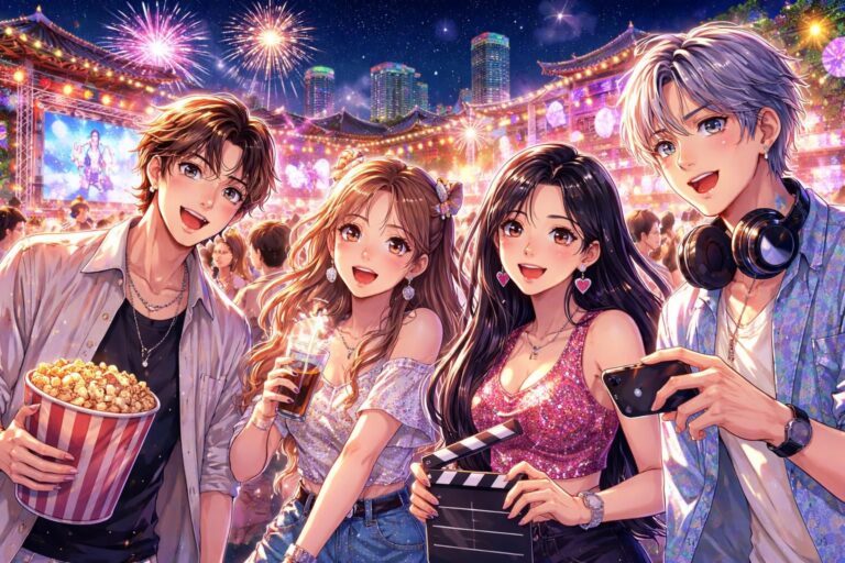 découvrez le festival international du film musical de jecheon, sélectionné pour le projet gouvernemental 'jimff one summer night with k-pop saison 2' en partenariat avec l'office du tourisme coréen, célébrant la musique et le cinéma coréen.