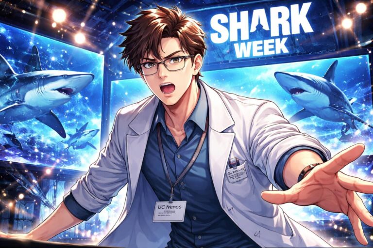 un professeur de l'uc merced fait une apparition exceptionnelle dans l'émission 'shark week', partageant ses connaissances fascinantes sur les requins et captivant le public avec ses découvertes.